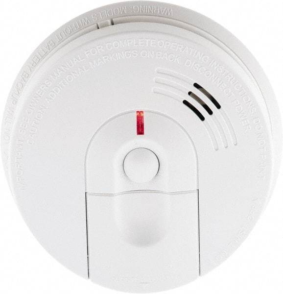 Kidde - 5.6 Inch Diameter, AC Wire In 120 Volt Smoke Alarm - 85 dB Decibel Rating, 9V Battery Included, Wall or Ceiling Mount, Tamper Resistant, Interconnectable - Americas Industrial Supply