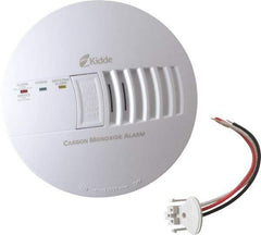 Kidde - 5-3/4 Inch Diameter, AC Wire In 120 Volt Carbon Monoxide Alarm - 85 dB Decibel Rating, 9V Battery Included, Tamper Resistant, Interconnectable - Americas Industrial Supply