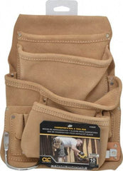 CLC - 10 Pocket Holster - Leather, Yellow, 10" Wide x 12" High - Americas Industrial Supply