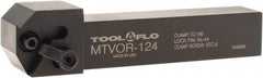 Tool-Flo - External Thread, Right Hand Cut, 3/4" Shank Width x 3/4" Shank Height Indexable Threading Toolholder - 4-1/2" OAL, T.MA/C 43 Insert Compatibility, MTVO Toolholder, Series On-Edge - Americas Industrial Supply