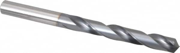 OSG - 31/64" 130° Powdered Metal Jobber Drill - V Finish, Right Hand Cut, Spiral Flute, Straight Shank, 158mm OAL, Standard Point - Americas Industrial Supply