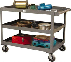Strong Hold - 2,000 Lb Capacity, 32" Wide x 48" Long x 40" High Service Cart - 3 Shelf, Steel, Swivel Casters - Americas Industrial Supply