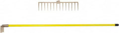 Ampco - Rake with 58" Straight Fiberglass Handle - 14-1/4" Blade Width, 14 Tines, 2-3/4" Tine Length - Americas Industrial Supply