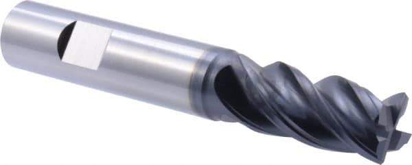 Iscar - 5/8", 4 Flute, Single End, Solid Carbide, Corner Chamfer End Mill - 4" OAL, 38° Helix, Right Hand Flute, 1-1/4" LOC, Right Hand Cut - Americas Industrial Supply