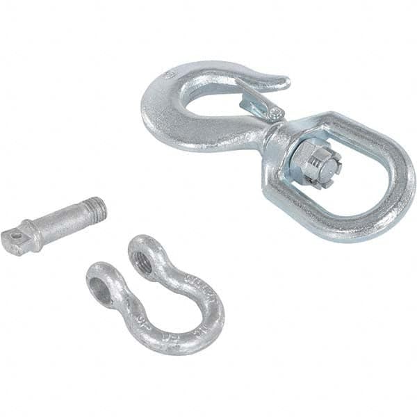 Vestil - 2 Ton Capacity, Steel Swivel Hoist Hook - 9-1/2" Long x 1-43/64" Wide - Americas Industrial Supply