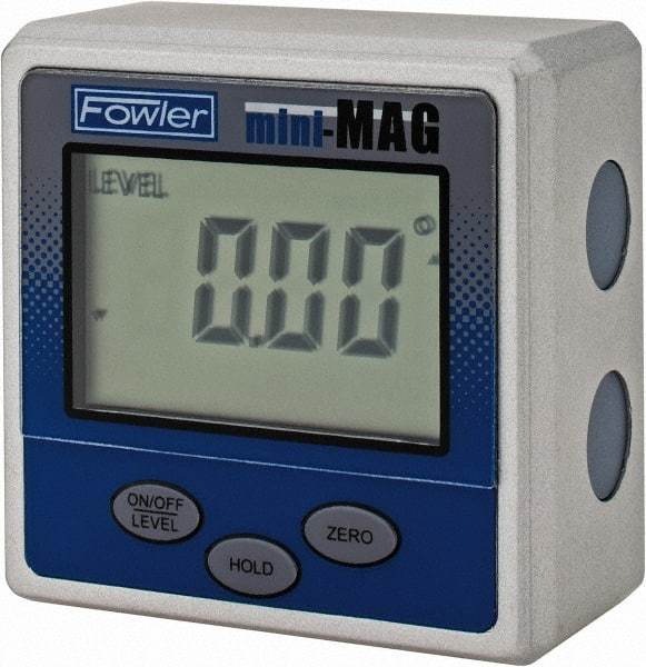 Fowler - 0.05 dg Resolution Digital Combination Protractor and Inclinometer - 0.2 dg Accuracy, 360 dg Range, Magnetic Base - Americas Industrial Supply