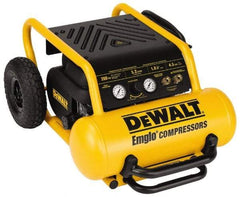 DeWALT - 1.8 HP, 5.2 CFM Wheeled Electric Oil Free Compressor - 4.5 Gallon Tank, 15 Amp, 200 Max psi, 120V - Americas Industrial Supply