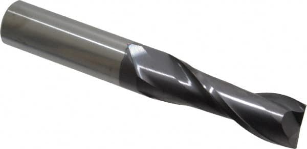 Atrax - 3/4", 2-1/4" LOC, 3/4" Shank Diam, 5" OAL, 2 Flute, Solid Carbide Square End Mill - Single End, AlTiN Finish, Spiral Flute, 30° Helix, Centercutting, Right Hand Cut - Americas Industrial Supply