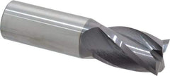 Atrax - 1", 1-1/2" LOC, 1" Shank Diam, 4" OAL, 4 Flute, Solid Carbide Square End Mill - Single End, AlTiN Finish, Spiral Flute, 30° Helix, Centercutting, Right Hand Cut, Right Hand Flute - Americas Industrial Supply