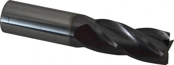 Atrax - 1", 2-1/4" LOC, 1" Shank Diam, 5" OAL, 4 Flute, Solid Carbide Square End Mill - Single End, AlTiN Finish, Spiral Flute, 30° Helix, Centercutting, Right Hand Cut, Right Hand Flute - Americas Industrial Supply