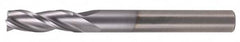 Atrax - 9/16", 1-1/4" LOC, 9/16" Shank Diam, 3-1/2" OAL, 3 Flute, Solid Carbide Square End Mill - Single End, TiN Finish, Spiral Flute, 30° Helix, Centercutting, Right Hand Cut - Americas Industrial Supply