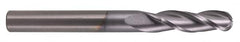 Atrax - 9/16" Diam, 1-1/8" LOC, 3 Flute Solid Carbide Ball End Mill - AlTiN Finish, Single End, 3-1/2" OAL, 9/16" Shank Diam - Americas Industrial Supply
