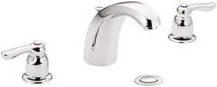 Moen - Lever Handle, Commercial Bathroom Faucet - Two Handle, Pop Up Drain, Arc Spout - Americas Industrial Supply