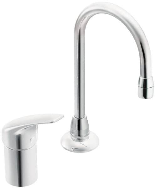 Moen - Lever Handle, Commercial Bathroom Faucet - One Handle, No Drain, Low Spout - Americas Industrial Supply