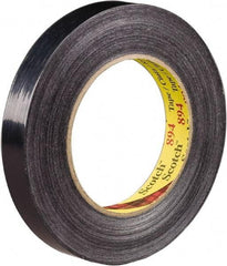 3M - 18mm x 55m Black Rubber Adhesive Strapping Tape - Polypropylene Film Backing, 6 mil Thick, 300 Lb Tensile Strength, Series 894 - Americas Industrial Supply