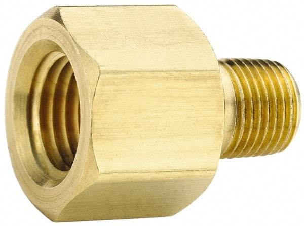 Parker - 1/2 Male Thread x 1/2 Female Thread, Brass Industrial Pipe Adapter - MNPTF x FNPTF, 1,000 psi - Americas Industrial Supply
