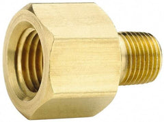 Parker - 1/2 Male Thread x 1/2 Female Thread, Brass Industrial Pipe Adapter - MNPTF x FNPTF, 1,000 psi - Americas Industrial Supply