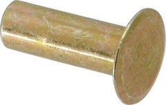 RivetKing - 0.134 to 0.141" Hole Diam, Countersunk Head, Zinc Plated Steel, Semi Tubular Rivet - 3/8 Head Diam, 1/2" Length Under Head, 150° Countersunk Head, 3/16 Body Diam - Americas Industrial Supply