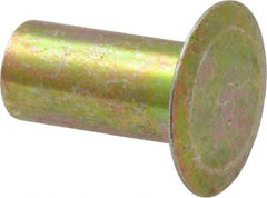 RivetKing - 0.176 to 0.184" Hole Diam, Countersunk Head, Zinc Plated Steel, Semi Tubular Rivet - 1/2 Head Diam, 1/2" Length Under Head, 150° Countersunk Head, 1/4 Body Diam - Americas Industrial Supply