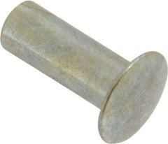 RivetKing - 0.084 to 0.09" Hole Diam, Round Head, Zinc Plated Steel, Semi Tubular Rivet - 7/32 Head Diam, 5/16" Length Under Head, 1/8 Body Diam - Americas Industrial Supply