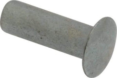 RivetKing - 0.084 to 0.09" Hole Diam, Round Head, Zinc Plated Steel, Semi Tubular Rivet - 7/32 Head Diam, 3/8" Length Under Head, 1/8 Body Diam - Americas Industrial Supply