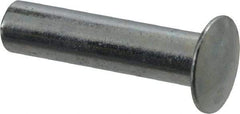 RivetKing - 0.084 to 0.09" Hole Diam, Round Head, Zinc Plated Steel, Semi Tubular Rivet - 7/32 Head Diam, 1/2" Length Under Head, 1/8 Body Diam - Americas Industrial Supply