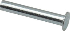 RivetKing - 0.084 to 0.09" Hole Diam, Round Head, Zinc Plated Steel, Semi Tubular Rivet - 7/32 Head Diam, 3/4" Length Under Head, 1/8 Body Diam - Americas Industrial Supply