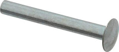 RivetKing - 0.084 to 0.09" Hole Diam, Round Head, Zinc Plated Steel, Semi Tubular Rivet - 7/32 Head Diam, 1" Length Under Head, 1/8 Body Diam - Americas Industrial Supply