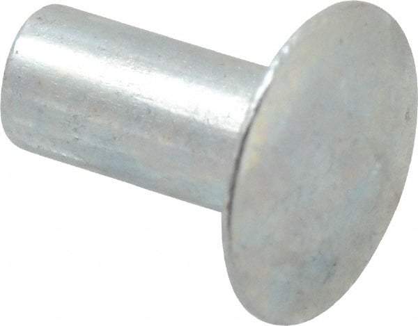 RivetKing - 0.1 to 0.17" Hole Diam, Round Head, Zinc Plated Steel, Semi Tubular Rivet - 5/16 Head Diam, 5/16" Length Under Head, 9/64 Body Diam - Americas Industrial Supply