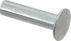 RivetKing - 0.134 to 0.141" Hole Diam, Round Head, Zinc Plated Steel, Semi Tubular Rivet - 3/8 Head Diam, 3/4" Length Under Head, 3/16 Body Diam - Americas Industrial Supply