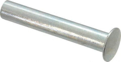 RivetKing - 0.176 to 0.184" Hole Diam, Round Head, Zinc Plated Steel, Semi Tubular Rivet - 7/16 Head Diam, 1-1/2" Length Under Head, 1/4 Body Diam - Americas Industrial Supply