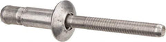 RivetKing - Size 86 Dome Head Aluminum Structural with Locking Stem Blind Rivet - Aluminum Mandrel, 0.08" to 3/8" Grip, 0.53" Head Diam, 0.257" to 0.261" Hole Diam, 0.556" Length Under Head, 1/4" Body Diam - Americas Industrial Supply