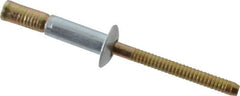 RivetKing - Size 67 Dome Head Steel Structural with Locking Stem Blind Rivet - Steel Mandrel, 0.062" to 0.437" Grip, 0.4" Head Diam, 0.192" to 0.196" Hole Diam, 0.577" Length Under Head, 3/16" Body Diam - Americas Industrial Supply