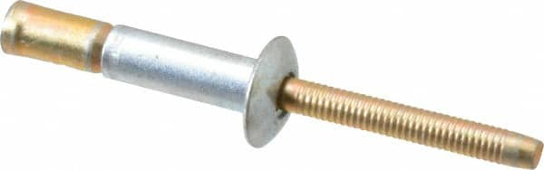 RivetKing - Size 810 Dome Head Steel Structural with Locking Stem Blind Rivet - Steel Mandrel, 0.08" to 5/8" Grip, 0.53" Head Diam, 0.257" to 0.261" Hole Diam, 0.847" Length Under Head, 1/4" Body Diam - Americas Industrial Supply