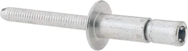 RivetKing - Size 86 Dome Head Steel Structural with Locking Stem Blind Rivet - Steel Mandrel, 0.08" to 3/8" Grip, 0.53" Head Diam, 0.257" to 0.261" Hole Diam, 0.556" Length Under Head, 1/4" Body Diam - Americas Industrial Supply