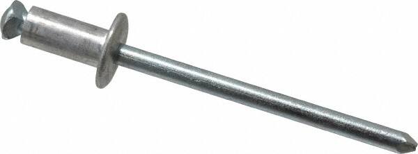 RivetKing - Dome Head Aluminum Peel Blind Rivet - Steel Mandrel, 0.188" to 0.197" Grip, 3/8" Head Diam, 0.196" Max Hole Diam, 0.394 to 0.433" Length Under Head, 3/16" Body Diam - Americas Industrial Supply