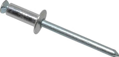 RivetKing - Dome Head Aluminum Peel Blind Rivet - Steel Mandrel, 0.188" to 0.354" Grip, 3/8" Head Diam, 0.196" Max Hole Diam, 0.551 to 0.590" Length Under Head, 3/16" Body Diam - Americas Industrial Supply