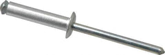 RivetKing - Dome Head Aluminum Peel Blind Rivet - Steel Mandrel, 0.188" to 0.63" Grip, 3/8" Head Diam, 0.196" Max Hole Diam, 0.827 to 0.865" Length Under Head, 3/16" Body Diam - Americas Industrial Supply