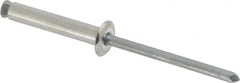 RivetKing - Dome Head Aluminum Peel Blind Rivet - Steel Mandrel, 0.188" to 0.866" Grip, 3/8" Head Diam, 0.196" Max Hole Diam, 1.063 to 1.012" Length Under Head, 3/16" Body Diam - Americas Industrial Supply