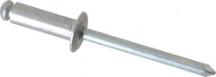 RivetKing - Dome Head Aluminum Peel Blind Rivet - Steel Mandrel, 0.157" to 0.315" Grip, 0.315" Head Diam, 0.165" Max Hole Diam, 0.472 to 0.511" Length Under Head, 5/32" Body Diam - Americas Industrial Supply