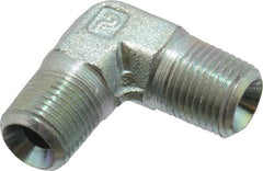 Parker - 1/8 Male Thread, Zinc Plated Steel Industrial Pipe 90° Male Elbow - MNPTF, 6,000 psi - Americas Industrial Supply
