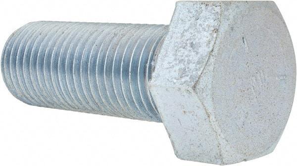 Value Collection - 1-1/2 - 6 UNC, 4" Length Under Head Hex Head Cap Screw - Partially Threaded, Grade 5 Steel, Zinc-Plated Finish, 2-1/4" Hex - Americas Industrial Supply