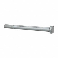Made in North America - 5/16-18 UNC, 4-1/4" Length Under Head Hex Head Cap Screw - Partially Threaded, Grade 5 Steel, Zinc-Plated Finish, 1/2" Hex - Americas Industrial Supply