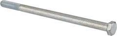 Made in USA - 3/8-16 UNC, 6-1/2" Length Under Head Hex Head Cap Screw - Partially Threaded, Grade 5 Steel, Zinc-Plated Finish, 9/16" Hex - Americas Industrial Supply