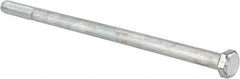 Made in USA - 3/8-16 UNC, 7-1/2" Length Under Head Hex Head Cap Screw - Partially Threaded, Grade 5 Steel, Zinc-Plated Finish, 9/16" Hex - Americas Industrial Supply