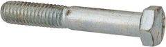 Made in North America - 3/8-16 UNC, 2-3/8" Length Under Head Hex Head Cap Screw - Partially Threaded, Grade 5 Steel, Zinc-Plated Finish, 9/16" Hex - Americas Industrial Supply