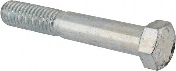 Made in USA - 7/16-14 UNC, 2-3/4" Length Under Head Hex Head Cap Screw - Partially Threaded, Grade 5 Steel, Zinc-Plated Finish, 5/8" Hex - Americas Industrial Supply