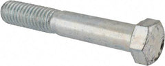 Made in USA - 7/16-14 UNC, 2-3/4" Length Under Head Hex Head Cap Screw - Partially Threaded, Grade 5 Steel, Zinc-Plated Finish, 5/8" Hex - Americas Industrial Supply