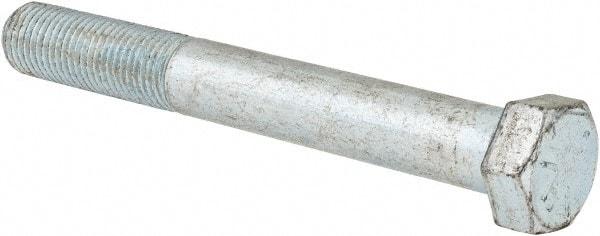 Made in USA - 7/16-20 UNF, 3-1/2" Length Under Head Hex Head Cap Screw - Partially Threaded, Grade 5 Steel, Zinc-Plated Finish, 5/8" Hex - Americas Industrial Supply