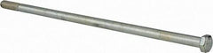 Made in North America - 1/2-13 UNC, 14" Length Under Head Hex Head Cap Screw - Partially Threaded, Grade 5 Steel, Zinc-Plated Finish, 3/4" Hex - Americas Industrial Supply
